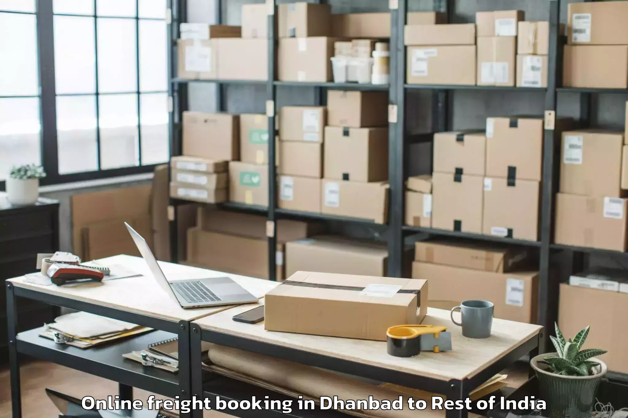 Leading Dhanbad to Charar E Shrief Online Freight Booking Provider